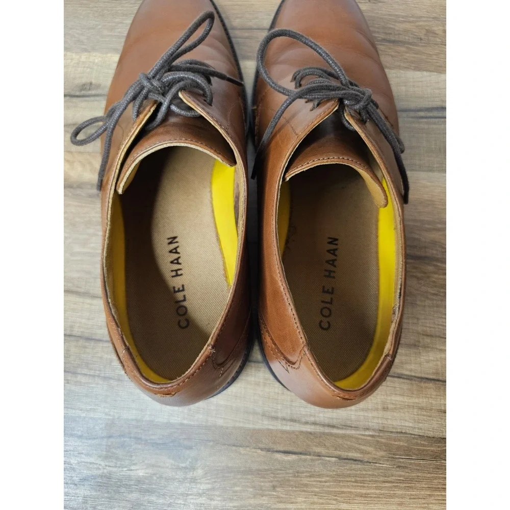 Cole Haan Hawthorne Plain Toe Oxford Shoes British Tan Leather Men's 10.5